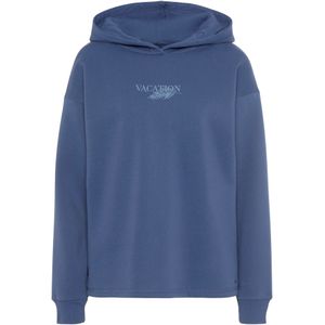 Lascana - Hoodie - Blauw - Capuchonsweatshirt - Loungetop met Voorprint