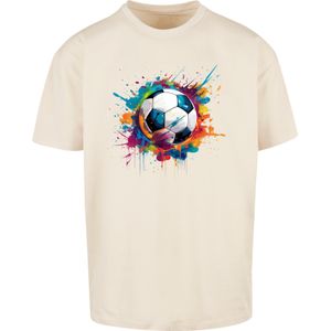 F4NT4STIC Shirt 'Bunte Fußball Grafik'  sand / rood / zwart / wit