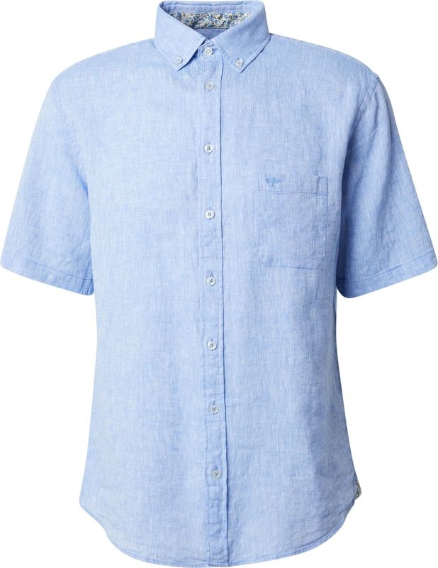 Overhemd - Crystal Blue - Borduurwerk - Knoopsluiting - 1 Borstzak