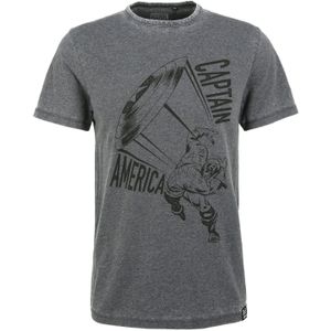 Recovered Shirt 'Marvel Captain America Shield'  donkergrijs