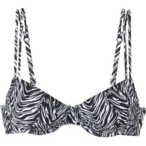 s.Oliver RED LABEL - Beugelbikinitop - Zwart/wit - Animaldesign