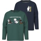 NAME IT Shirt 'NMMVUX'  donkerblauw / donkerbruin / donkergroen / wit