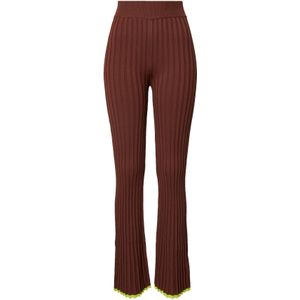 The Wolf Gang Broek  chocoladebruin / limoen