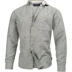 INDICODE JEANS - Overhemd - Groen - Linnen - Lange Mouw