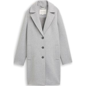 Tom Tailor - Wollen Jas - Medium Silver Grey Melange - Met Steekzakken