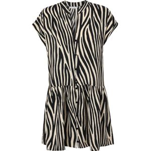 TATUUM - Jurk - Zwart - Viscose - Knoopsluiting - Kwartmouw