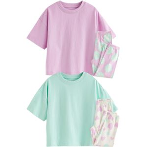 Next Nachtkledij  crème / groen / lila