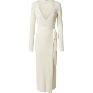 EDITED - Mailien - Gebreide Jurk - Wit - 7/8 Lengte - V-hals