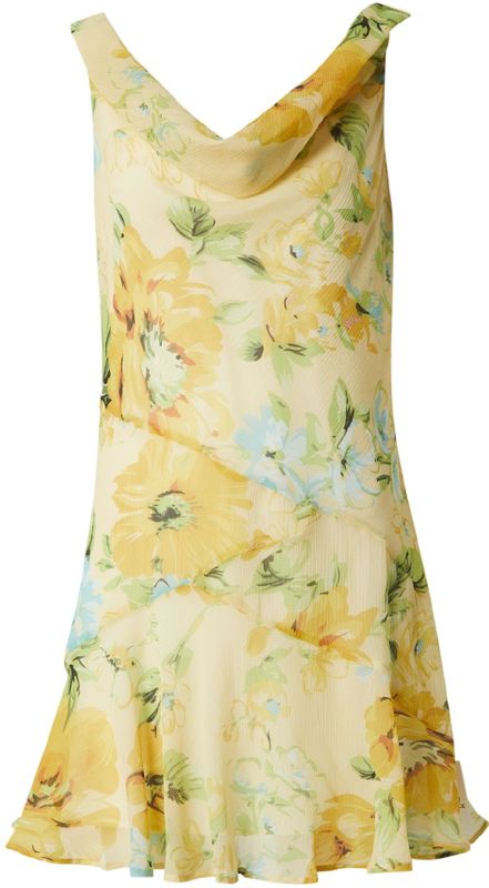 TOPSHOP Cocktailjurk  lichtblauw / geel / lichtgeel / lichtgroen