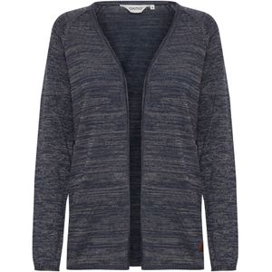 Oxmo Gebreid vest 'Danila'  navy / bruin / grijs gemêleerd