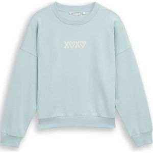 TOM TAILOR DENIM Sweatshirt  pastelblauw / wit