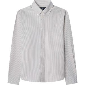 Hackett London - Overhemd - Taupe / Offwhite - Regular Fit - Lange Mouw