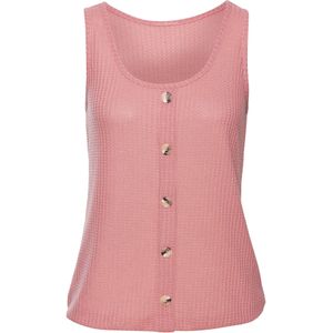 Bessenrood Blousetop - Zachte Piquékwaliteit - Mouwloos - Ronde Hals