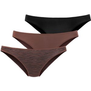 Lascana - Bikinibroekje - Bruin/Zwart - 94% Modaal (TENCEL™)