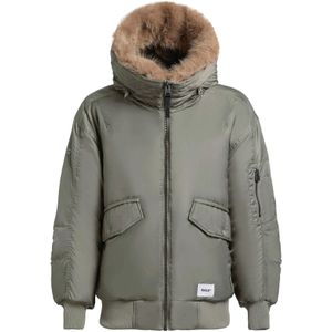 khujo Winterjas 'Cela'  lichtbruin / pastelgroen / wit