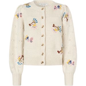 Dea Kudibal Gebreid vest  ecru / blauw / bruin / geel