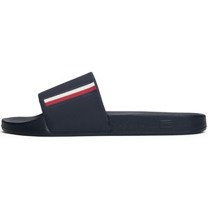 Tommy Hilfiger - CORPORATE TEXTURED POOL SLIDE - Gezondheidsslippers - Donkerblauw