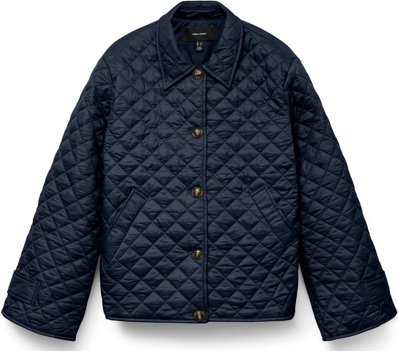 Vmholte - Gequilte Jas - Kort - Lange Mouwen - Gespreide Kraag - Polyester Vulling