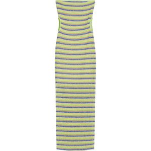 Bershka Gebreide jurk  blauw / lichtbruin / lichtgroen / wit