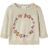 NAME IT - NBFOPAIR - Trui - Donkerbeige - Bloemenprint