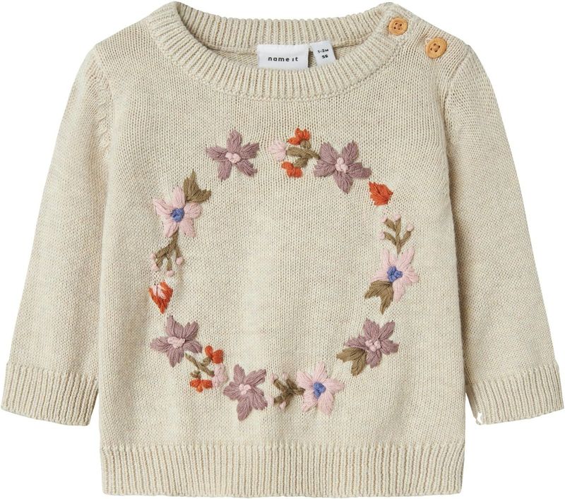 NAME IT - NBFOPAIR - Trui - Donkerbeige - Bloemenprint