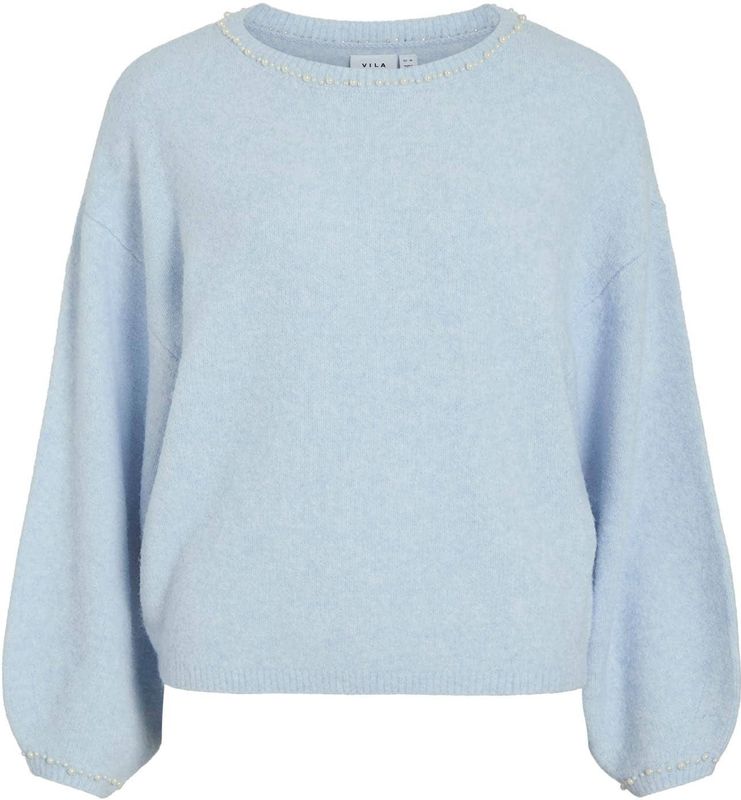 VILA - VISTELLA - Trui - Lichtblauw - Lange Mouw - Gerecycled Materiaal