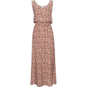 Dames - Drukjurk - Bruin/Crème - Mouwloos - Diepe Ruguitsnede