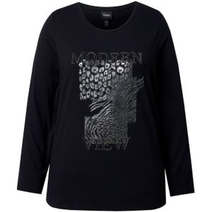 Ulla Popken Shirt  zwart / zilver