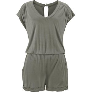 Jumpsuit - Mouwloos - V-hals - Elastiek in Taille - Uniek Dessin - 95% Viscose