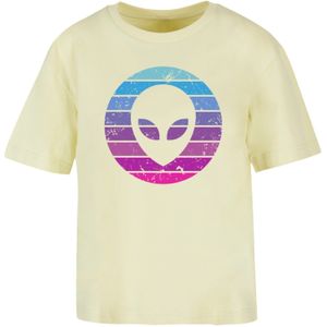 F4NT4STIC Shirt 'Alien Kopf'  blauw / pasteelgeel / donkerlila / pink