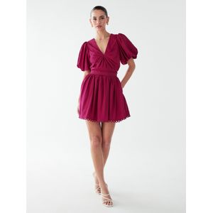 BWLDR Jurk 'Gren'  roodviolet