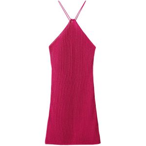 MANGO Gebreide jurk  fuchsia