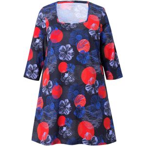 Ulla Popken Shirt  navy / aqua / knalrood / zwart