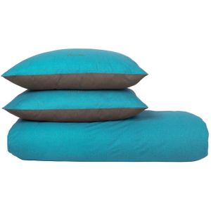 SCHIESSER Dekbedovertrek 'Doubleface Renforcé'  cyaan blauw / grijs