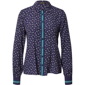 King Louie Blouse 'Winona'  beige / blauw / nachtblauw