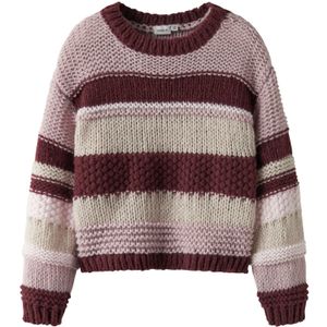 NAME IT Trui 'NKFOLINE'  beige / bourgogne / pastelrood