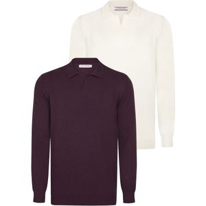 Felix Hardy Trui  wijnrood / natuurwit