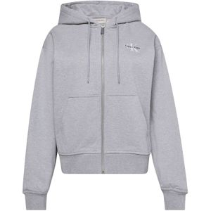 Calvin Klein - MNLG FRNCH TRRY FZ B - Sweatvest - Heroic Grey Heather - Met Capuchon