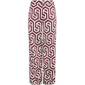 DreiMaster Klassik Broek  bordeaux / wit