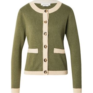 WHITE STUFF Gebreid vest 'CHARLOTTE'  crème / olijfgroen