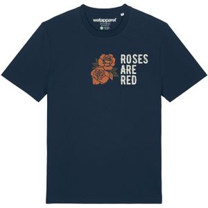 Watapparel Shirt 'Roses Are Red'  navy / olijfgroen / oranje / wit