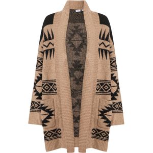 Noisy may Gebreid vest 'NMLEISE'  mokka / zwart