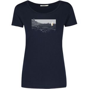 GREENBOMB Shirt ' Nature Set Sail '  navy / lichtgrijs