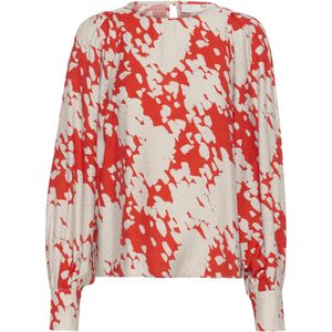 Kaffe Blouse 'KA Louise'  beige / rood