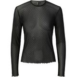 Pcorine - Mesh Top - Zwart - Lange Mouwen - Regular Fit