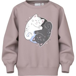 NAME IT - NMFVENUS - Sweatshirt - Lichtblauw - Donkergrijs - Mauve - Wit