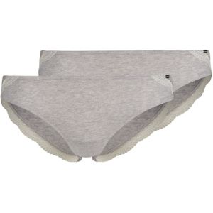 Skiny Slip 'Rio'  grijs gemêleerd / offwhite