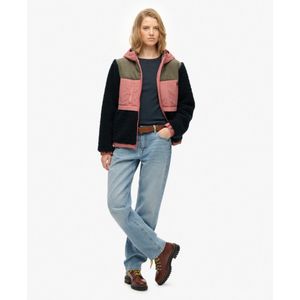 Superdry Fleece jas  nachtblauw / kaki / pink