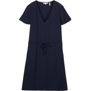 TOM TAILOR - Zomerjurk - Marine - Gevoerde Zoom - V-hals - Kwartmouw