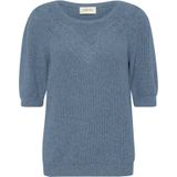 Cream - Blauwe Hemel Melange - Korte Mouw Pullover - Dames